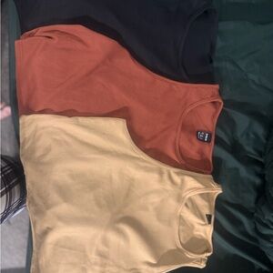 SHEIN Black, Rust, and Yellow Tank Tops